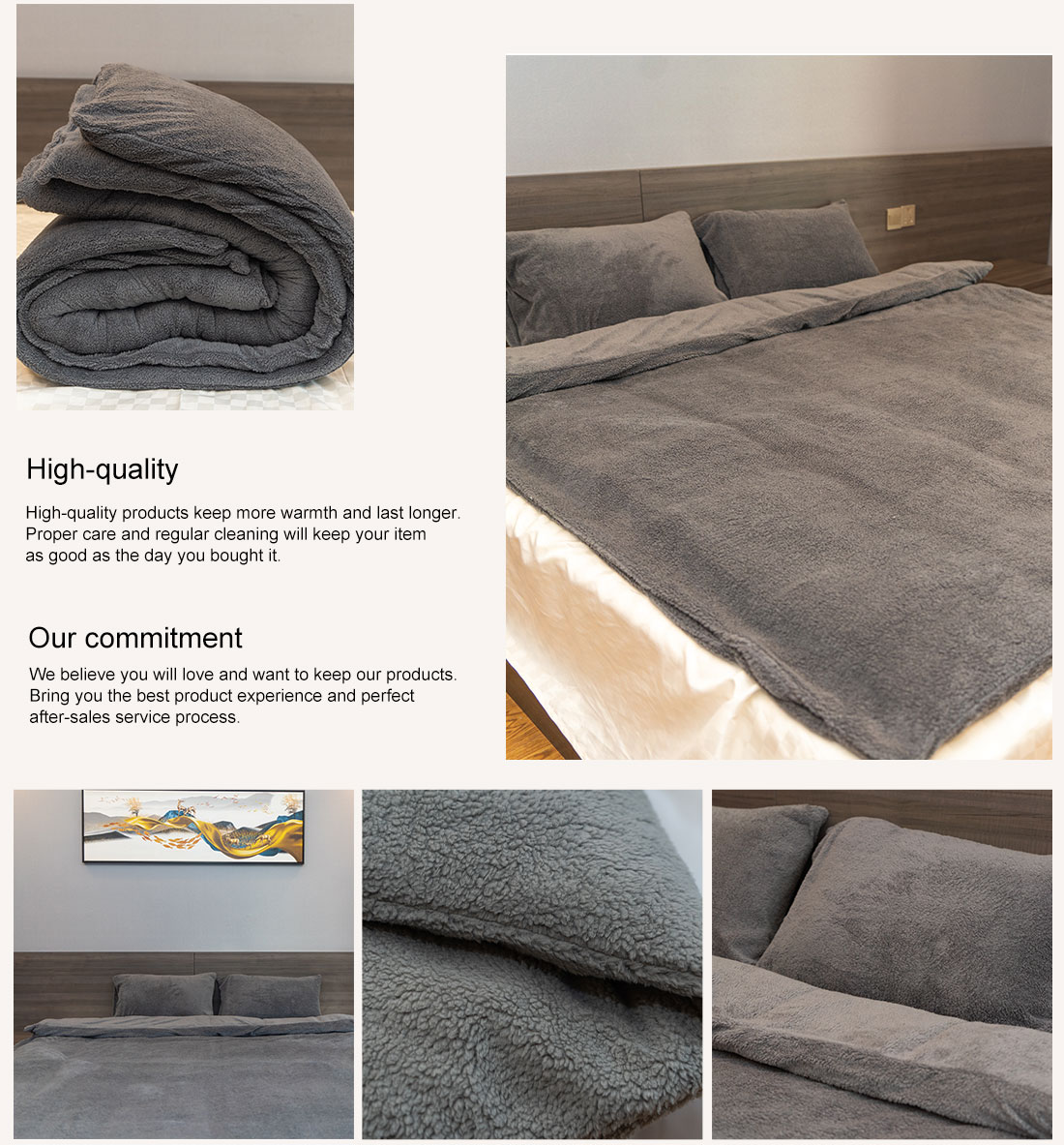 Duvet cover set with pillowcases | duvet cover set | Fluffy warm bedding set