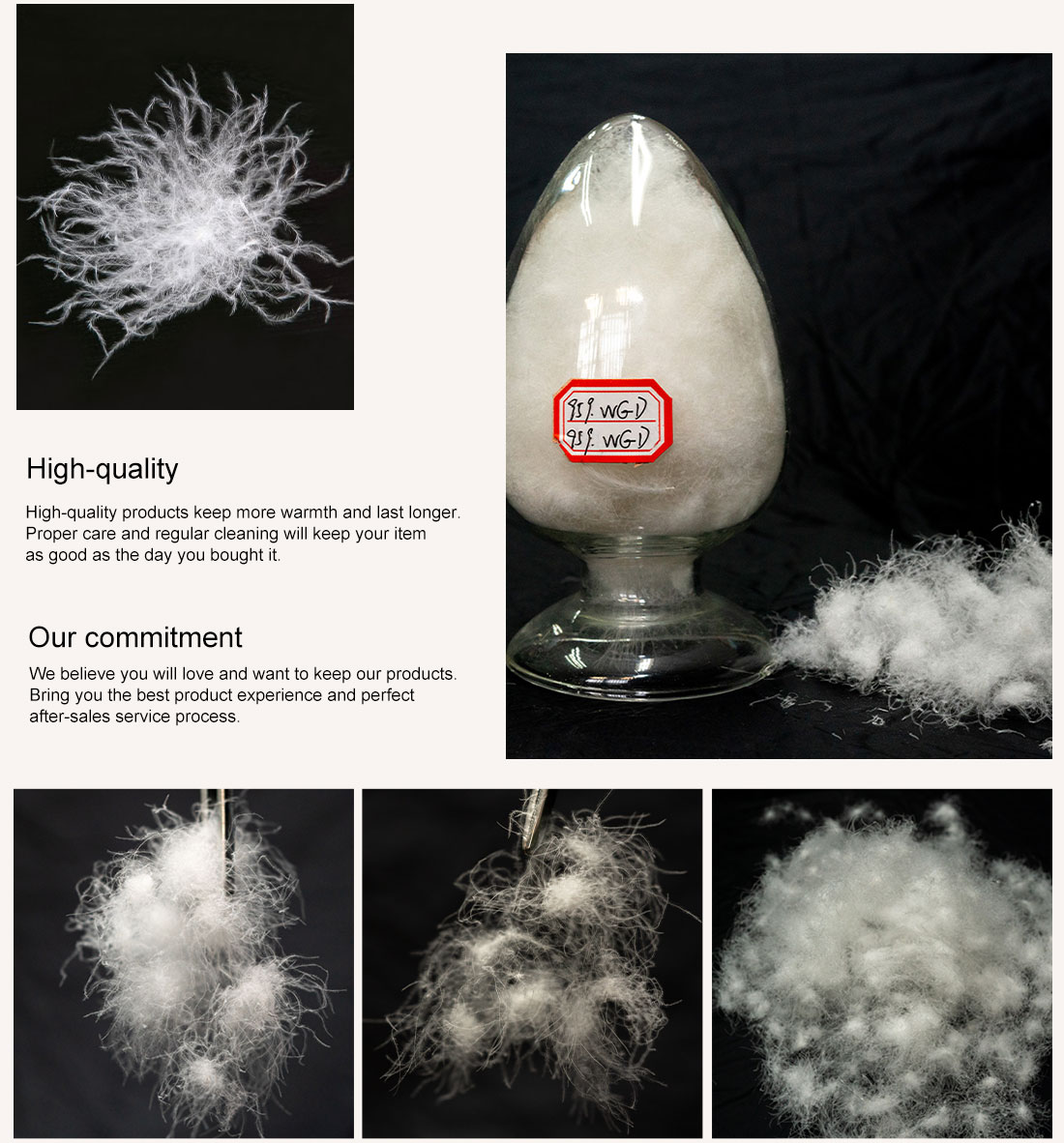 Hand-washed white goose down | white goose down | Hand-washed goose down